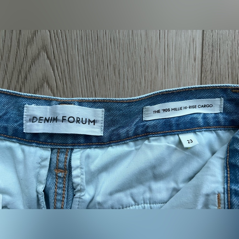 Denim Forum The '90s Millie Hi-Rise Cargo Jean Sz 23 - Picture 3 of 16